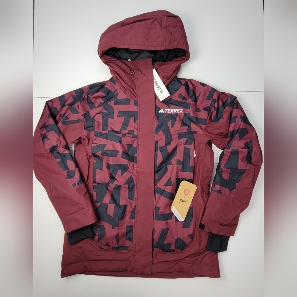adidas Womens Sz M TERREX Xperior 2L Insulated RAIN.RDY Jacket Maroon IB1070 New